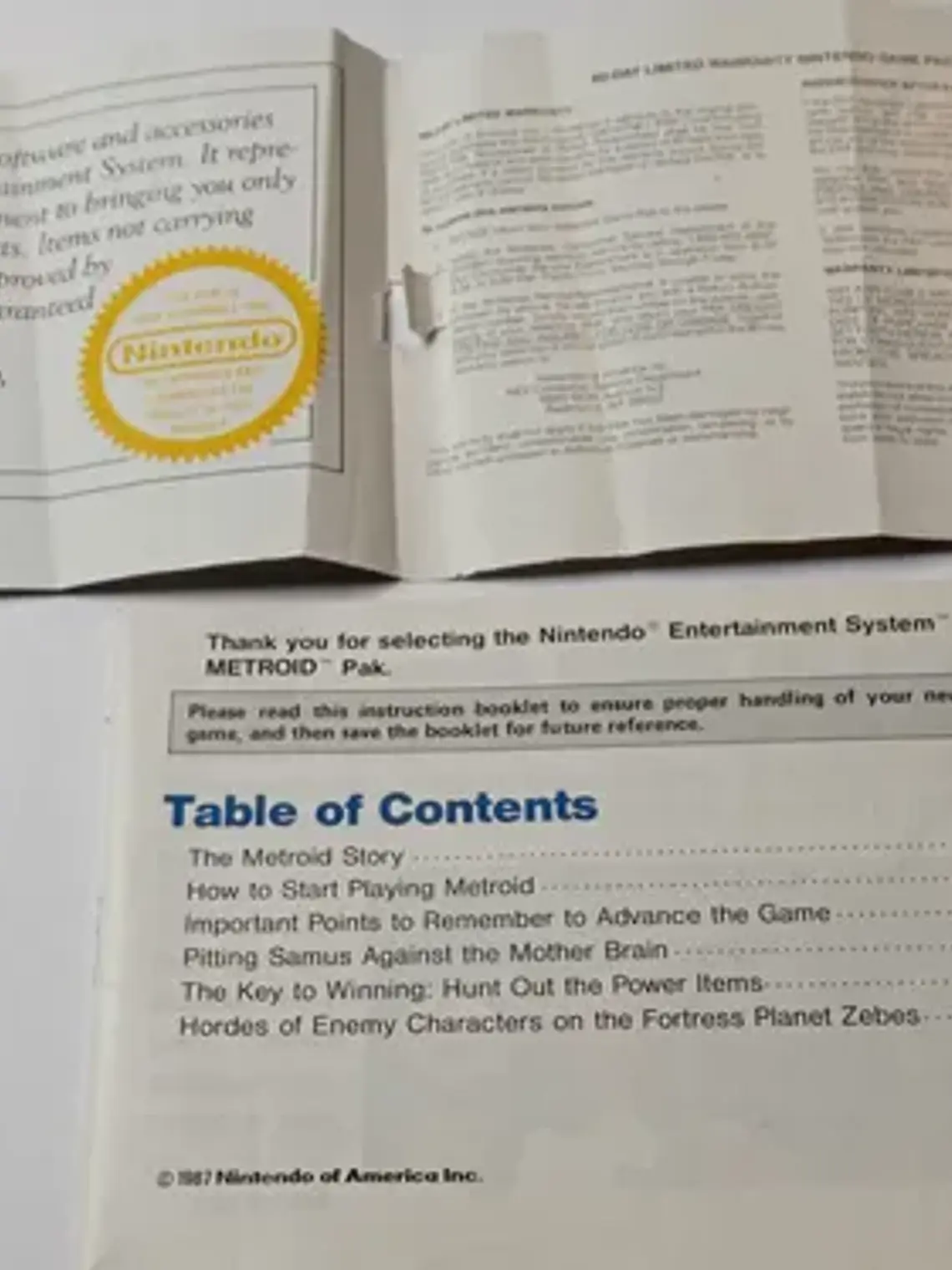 Manual De Metroid 1987 Nes Nintendo 2
