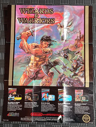 Póster Nintendo Wizards And Warriors 1987 Nes Rare Acclaim