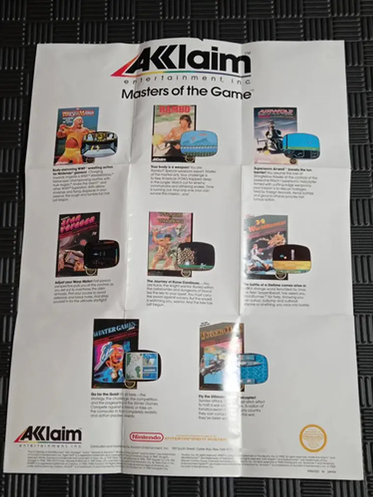 Póster Nintendo WWF Wrestlemania 1988 Nes Rare Acclaim 3