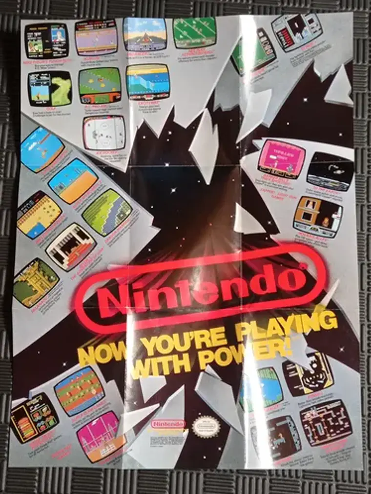 Póster Nintendo Now You're Playing with Power 1988 Nes 1