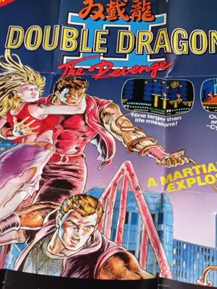 Póster Nintendo Double Dragon II 1989 Nes Acclaim 2
