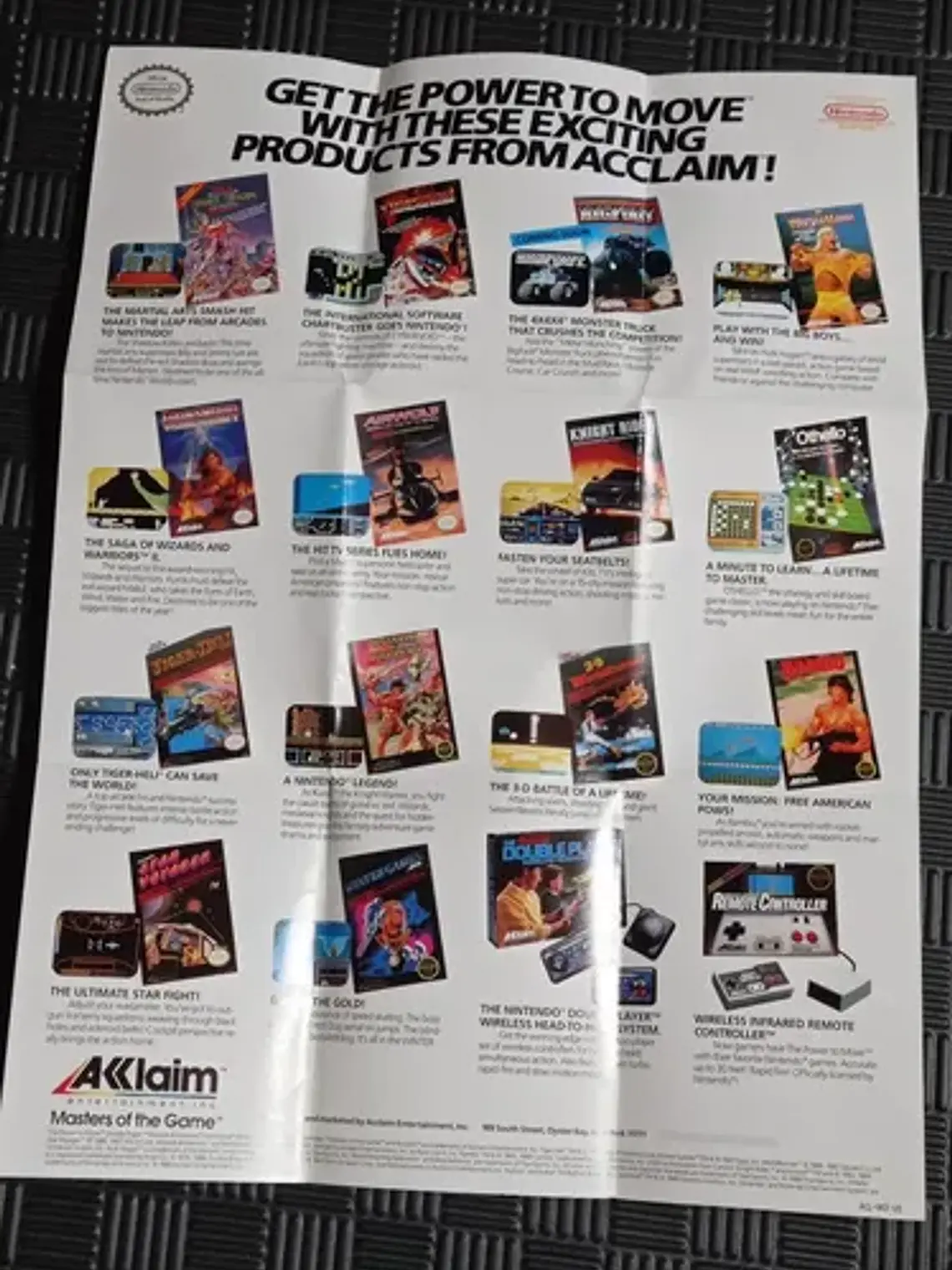 Póster Nintendo Double Dragon II 1989 Nes Acclaim 3