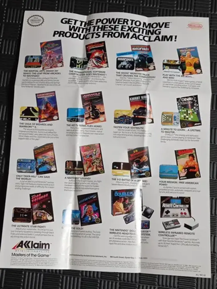 Póster Nintendo Double Dragon II 1989 Nes Acclaim 3