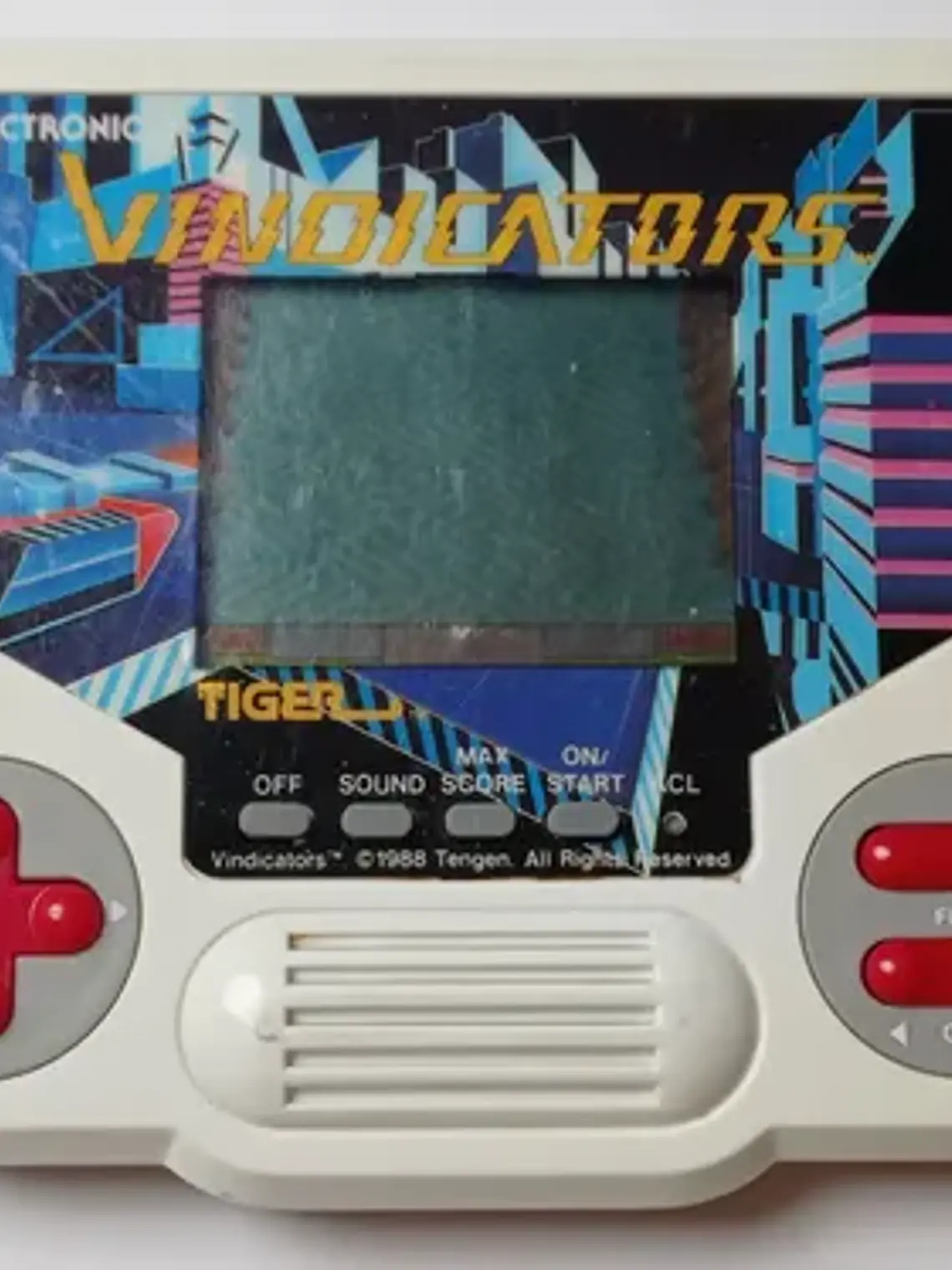 Videojuego Vindicators (detalle) 1988 Tiger Electronics 1
