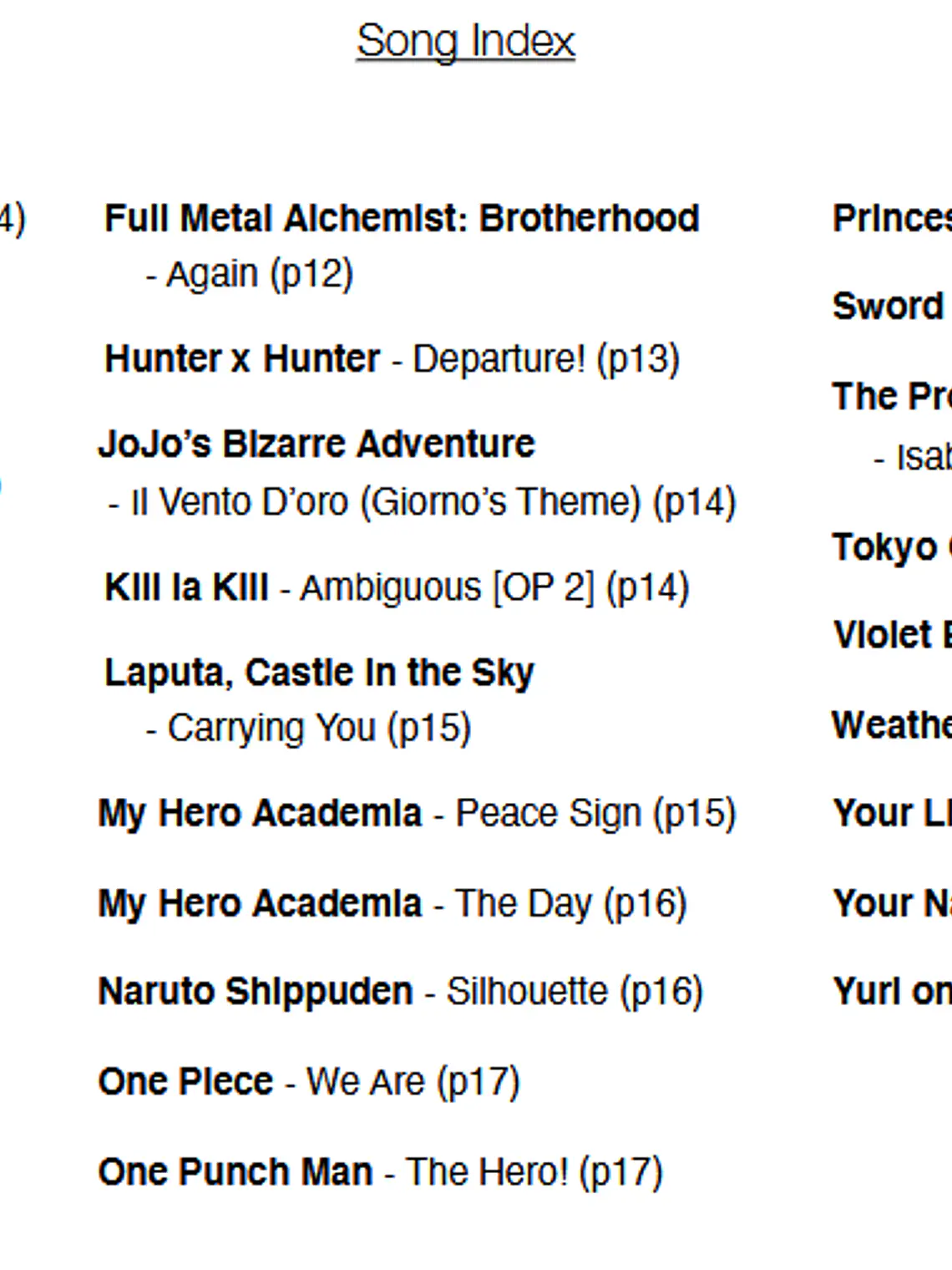 Cancionero Digital (Ingles) para Ocarina de 12 Agujeros Anime Vol 2 2