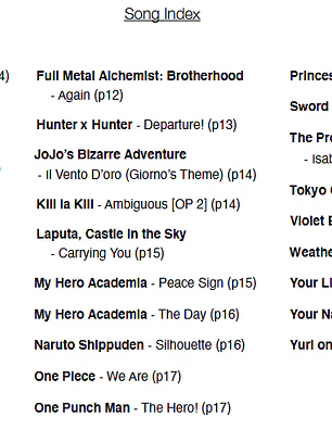 Cancionero Digital (Ingles) para Ocarina de 12 Agujeros Anime Vol 2