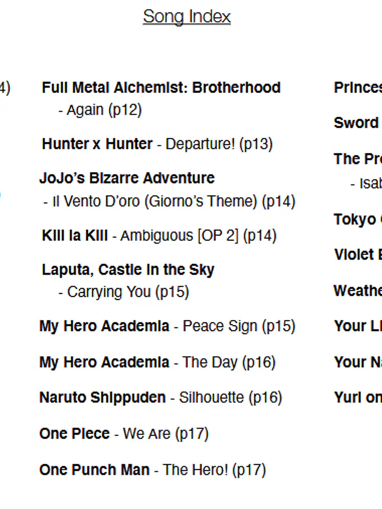 Cancionero Digital (Ingles) para Ocarina de 12 Agujeros Anime Vol 2 2