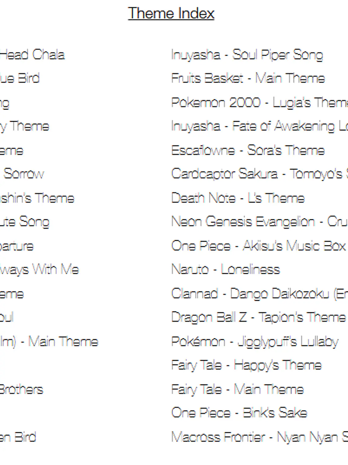 Cancionero Digital (Ingles) para Ocarina de 12 Agujeros Anime Vol 1 2