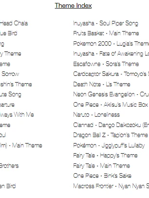 Cancionero Digital (Ingles) para Ocarina de 12 Agujeros Anime Vol 1
