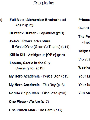 Cancionero Digital (Ingles) para Ocarina de 6 Agujeros Anime Vol 2