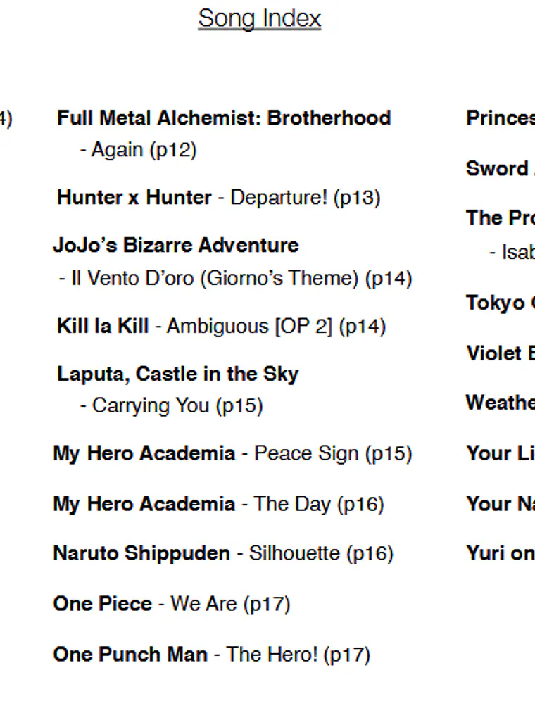 Cancionero Digital (Ingles) para Ocarina de 6 Agujeros Anime Vol 2 2