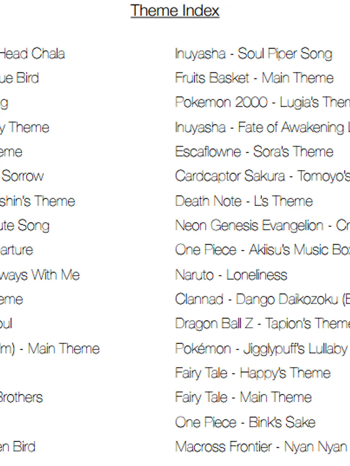 Cancionero Digital (Ingles) para Ocarina de 7 Agujeros Anime Vol 1 2