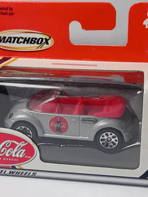Concept 1 Beetle Convertible Coca Cola 2001 Matchbox Mattel Plateado