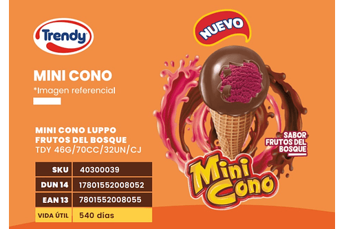Mini Cono Frutos Bosque x32