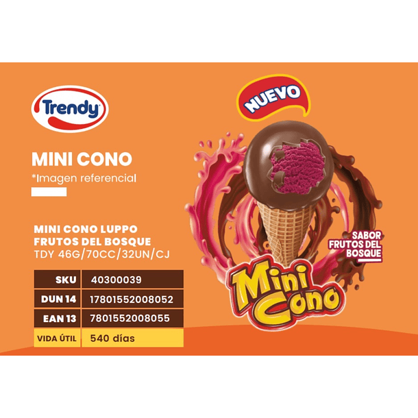 Mini Cono Frutos Bosque x32