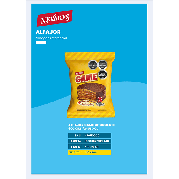 Pack Alfajor game chocolate x 24unid