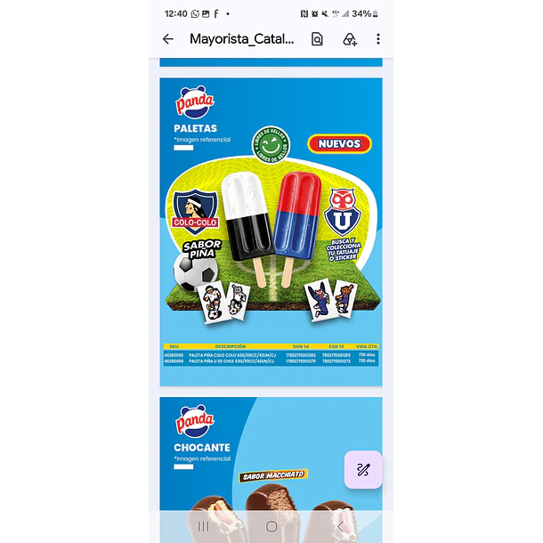 Paleta piña colo colo 