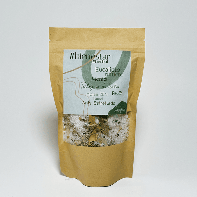 250 gr. Sal de Baño Bienestar Herbal + Cuarzo