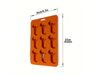Molde o cubetera hielo perrito salchicha silicona - cafe
