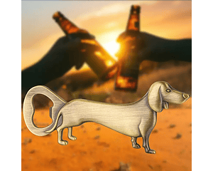 Abrebotellas perro salchicha dorado o plateado