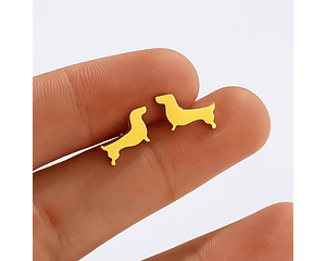 Aretes Con Diseño De  Perro Salchicha