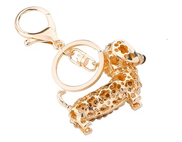 Llavero Perro Salchicha con brilitos