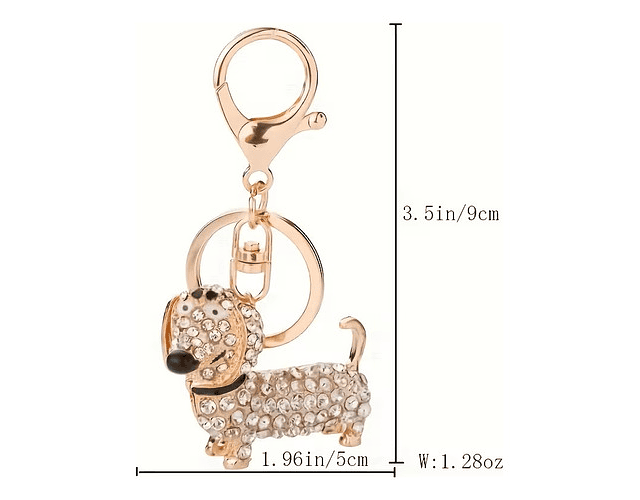 Llavero Perro Salchicha con brilitos