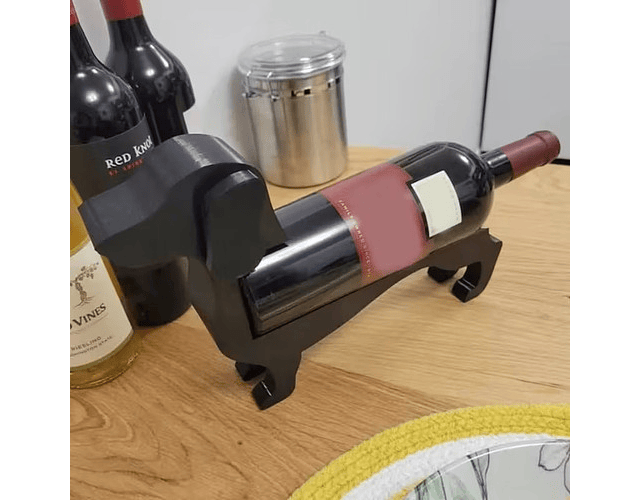 Soporte Botella De Vino Diseño Perro Salchicha