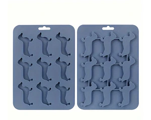 Molde o cubetera hielo perrito salchicha silicona - Azul