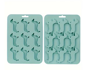 Molde o cubetera hielo perrito salchicha silicona - Verde
