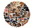 60 stickers perritos salchicha