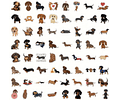 60 stickers perritos salchicha