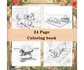Libro para colorear de perritos salchicha  (24 páginas)