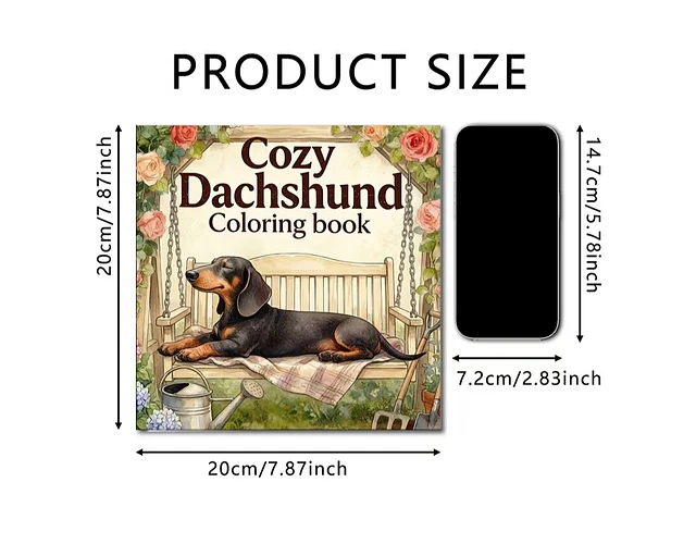Libro para colorear de perritos salchicha  (24 páginas)