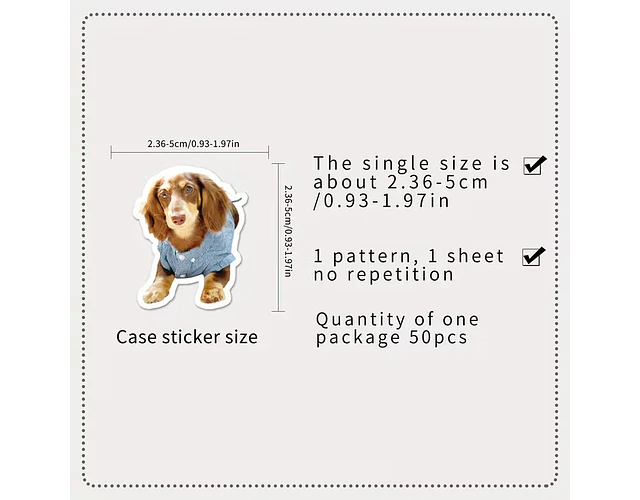 50 stickers perritos salchicha