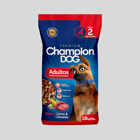 CHAMPION DOG ADULTO 18 kg CARNE Y CEREALES