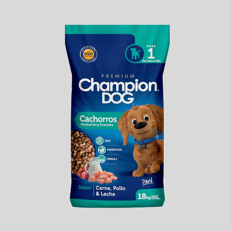 CHAMPION DOG CACHORRO 18 kg CARNE POLLO Y LECHE 1