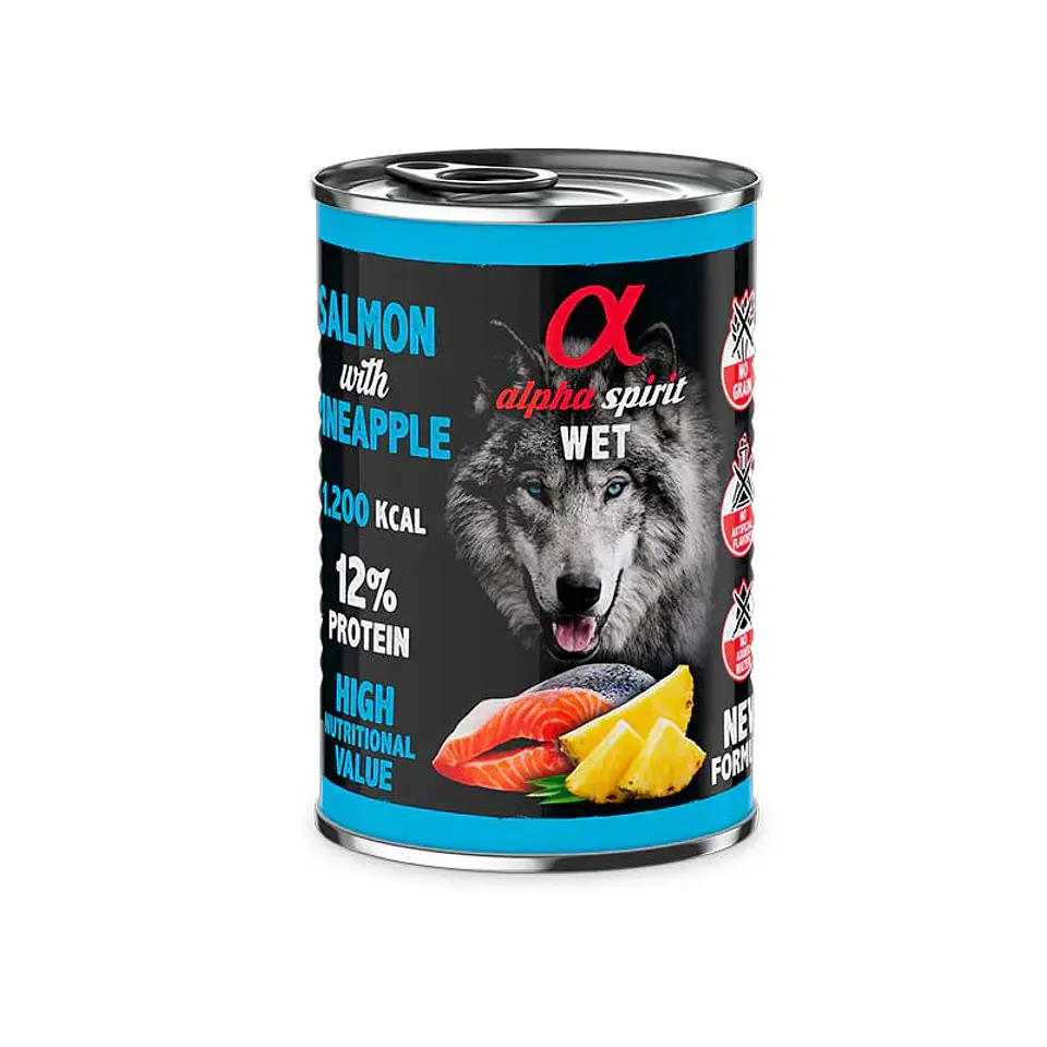 Alpha Spirit Lata Salmon con Piña (400 gr) 1