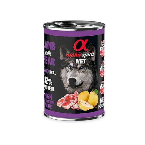 Alpha Spirit Lata Cordero con Pera (400 gr)