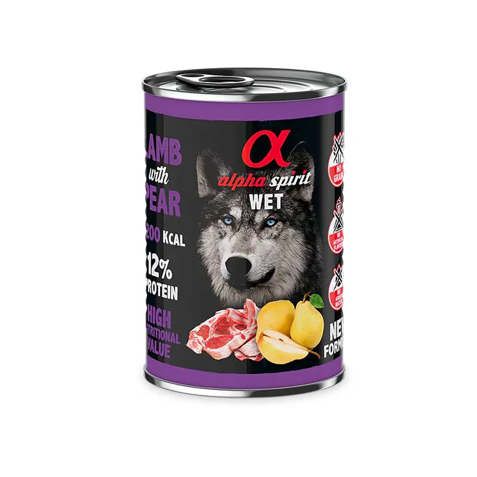 Alpha Spirit Lata Cordero con Pera (400 gr) 1