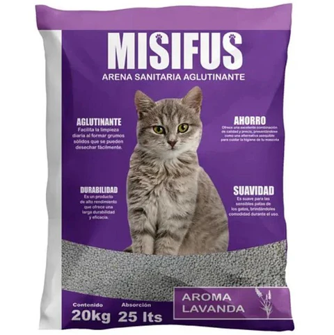 ARENA MISIFUS AGLUTINANTE 20KG AROMA LAVANDA