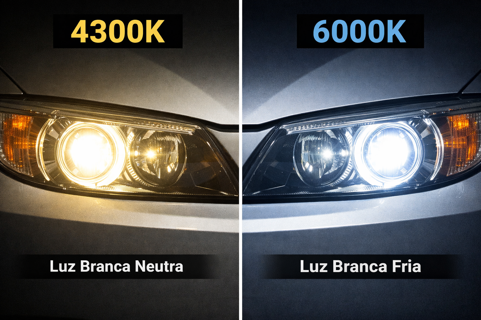 Xenon 4300K vs 6000K: qual escolher?