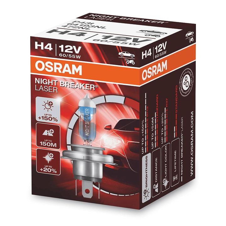 Lâmpada H4 OSRAM Night Breaker Laser (+150%) Next Gen 1