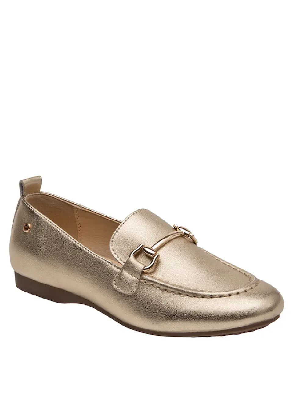 Mocasín Cuero Mujer Oro 1