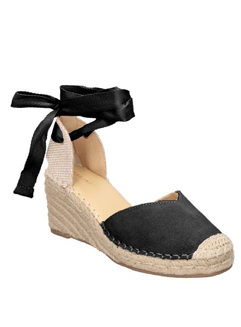 Alpargata Cuero Mujer Negro