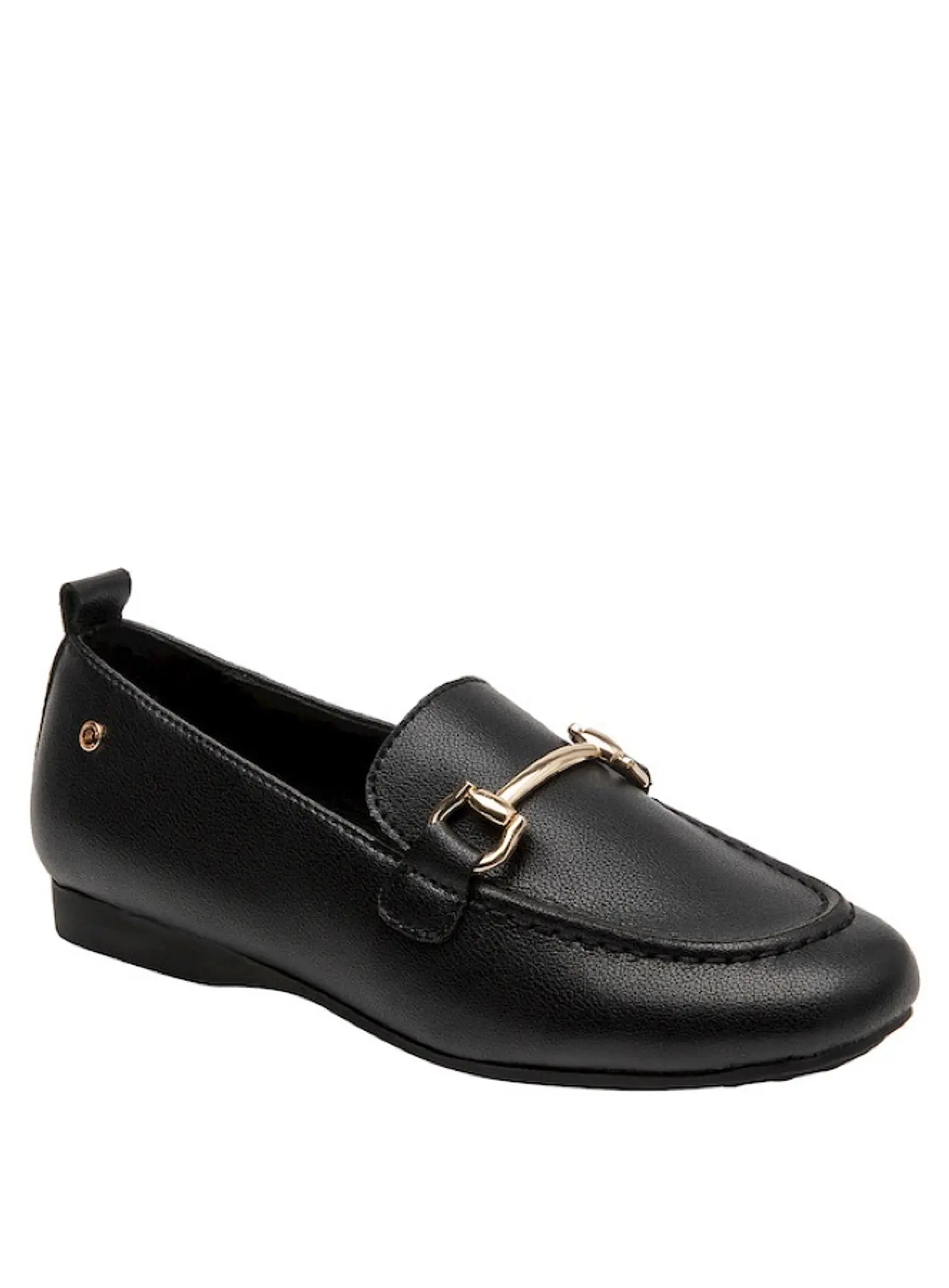 Mocasín Cuero Mujer Negro 1