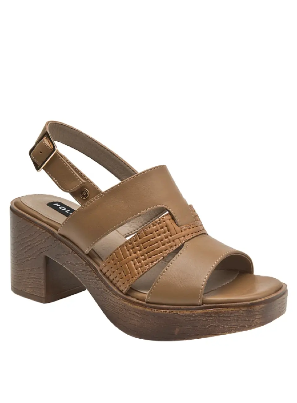 Sandalia Cuero Mujer Camel 1