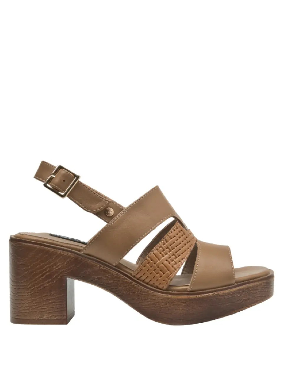Sandalia Cuero Mujer Camel 2