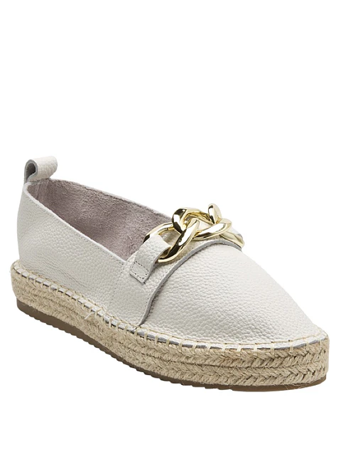 Alpargata Cuero Mujer Beige
