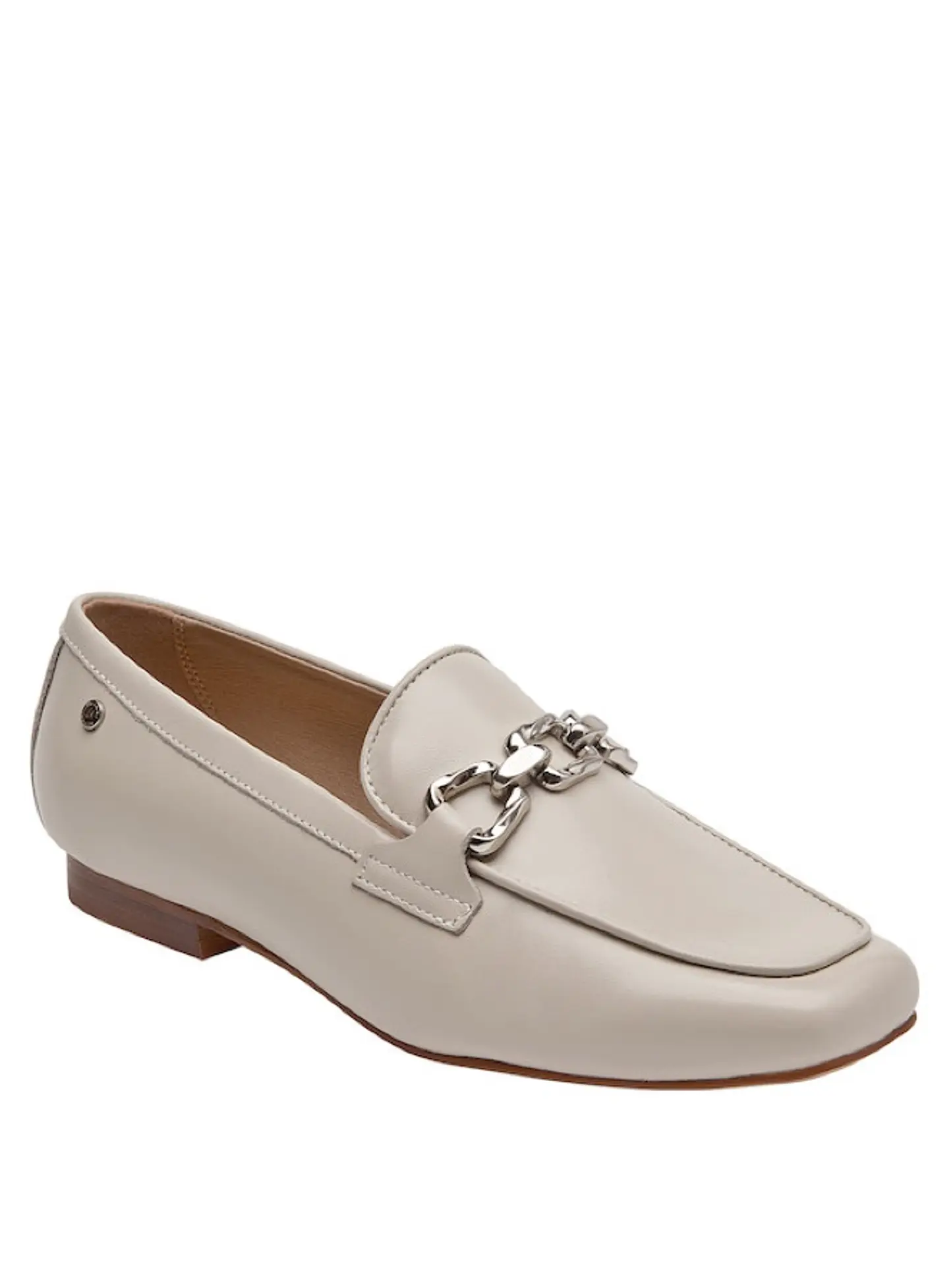 Mocasín Cuero Mujer Beige 1